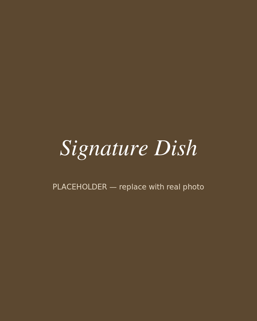 Signature seasonal dish, plated