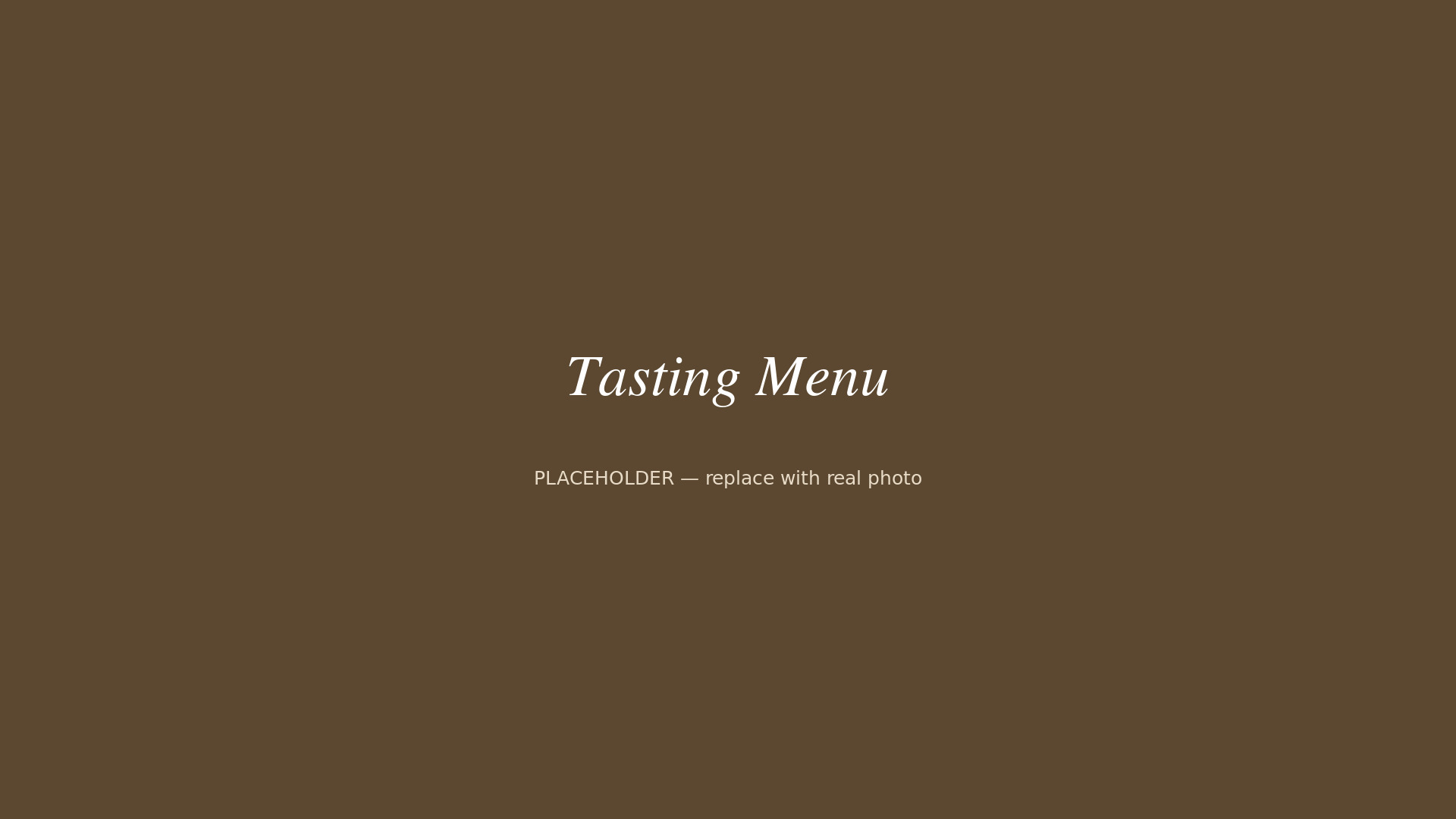 Overhead view of a plated tasting menu course