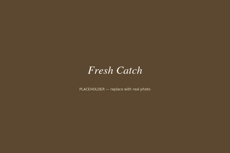 Fishmonger's morning catch on ice